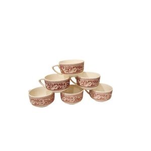 Vintage Set of 6 Royal Ironstone Memory Lane‎ Cups